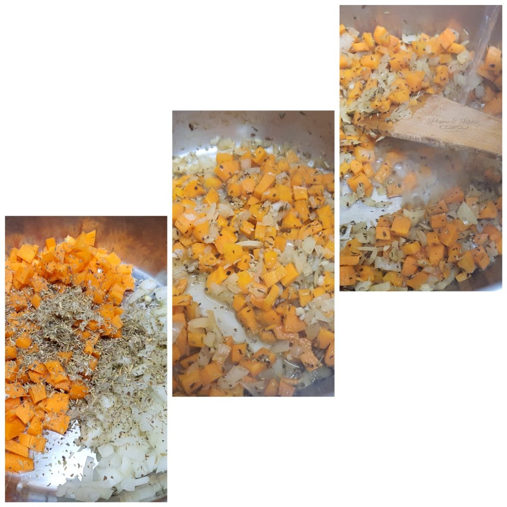 Préparation de la soupe de lentilles