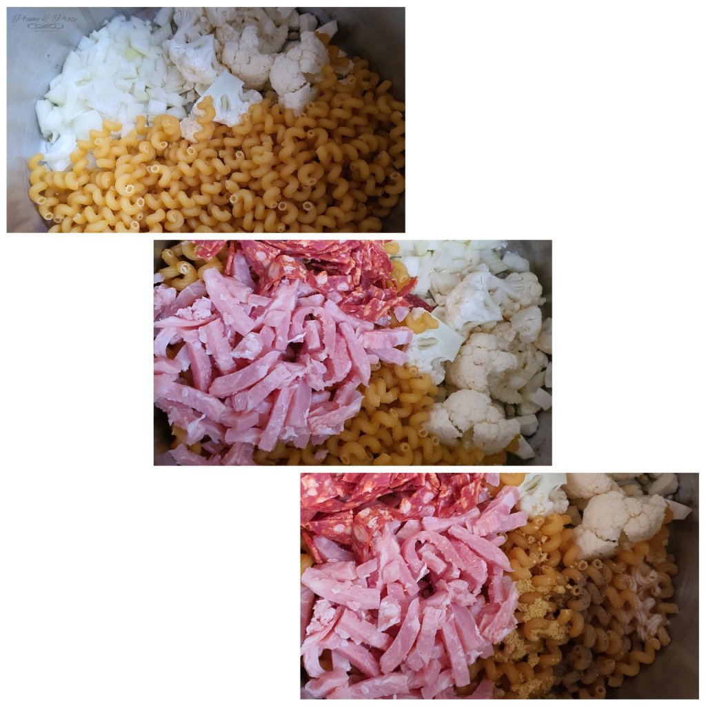 Préparation du "One Pan Pasta Lardons Chourizo"
