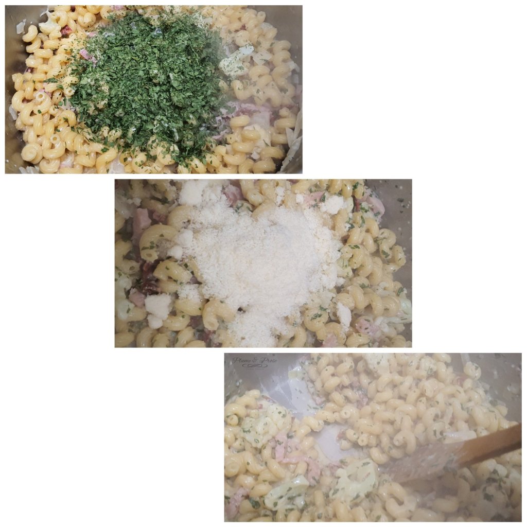 Préparation du "One Pan Pasta Lardons Chourizo"