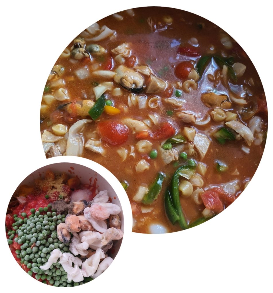 Préparation du One Pot Pasta façon Fideuà