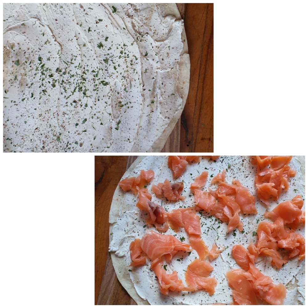 Préparation des wraps saumon