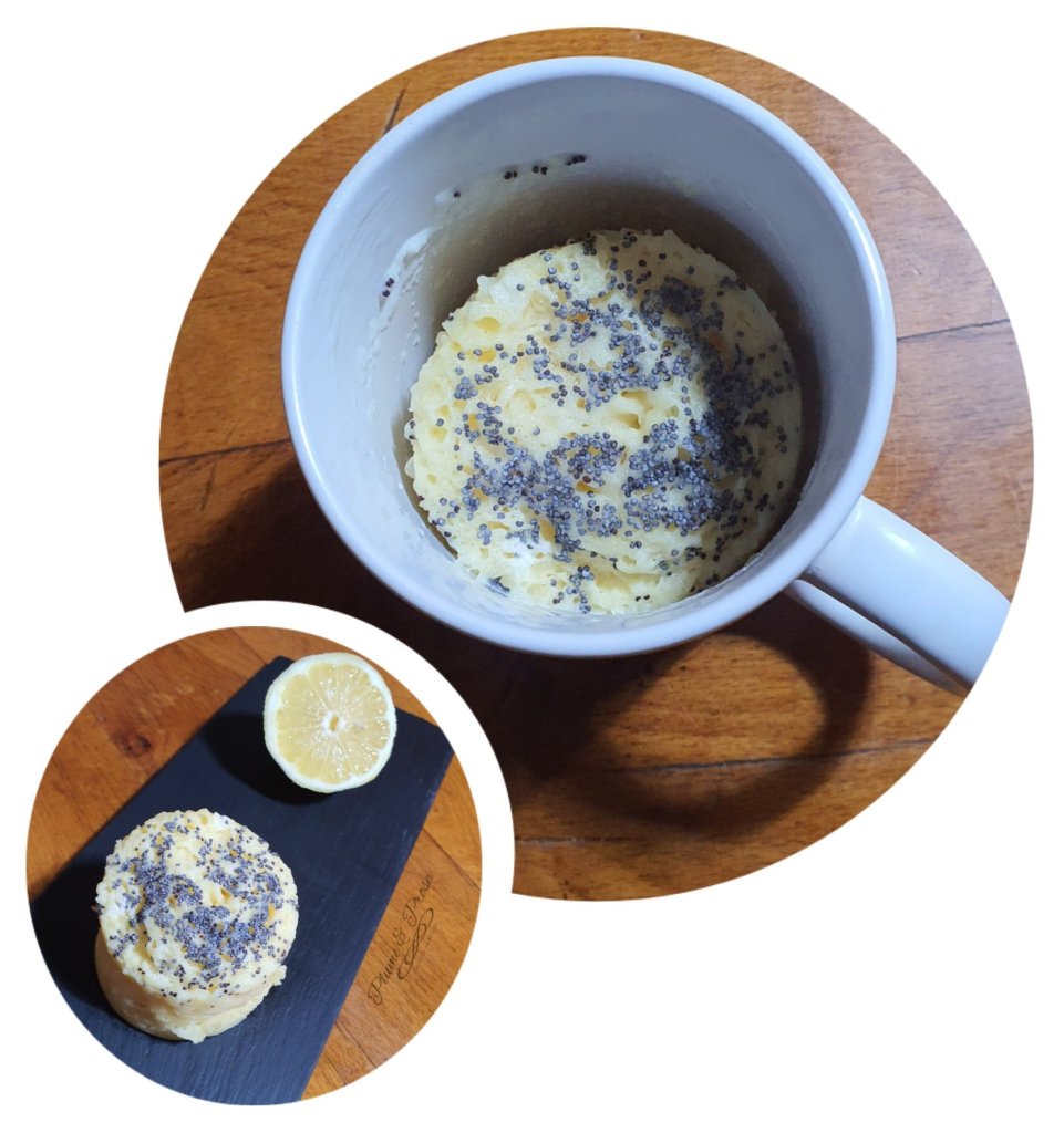 Préparation du mugcake citron pavot sans beurre