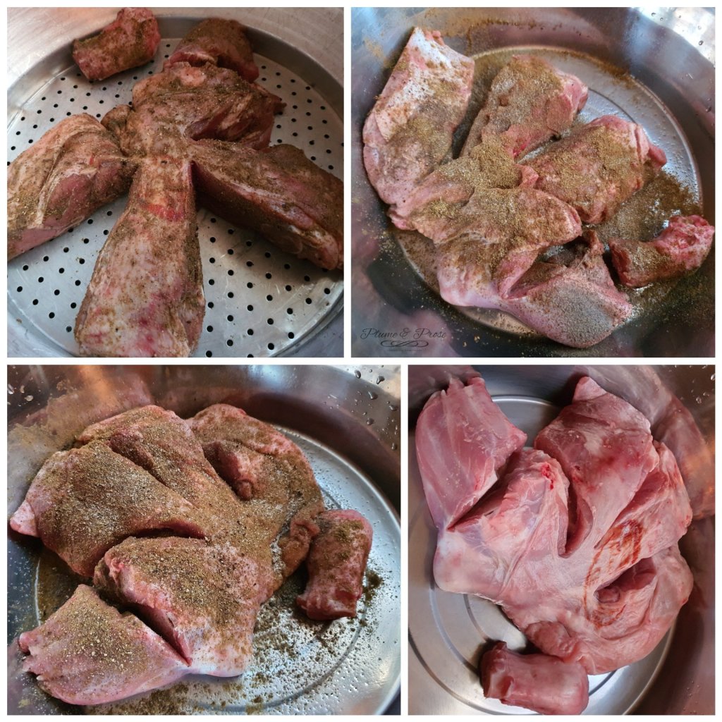 Préparation de l'agneau au cumin à la vapeur