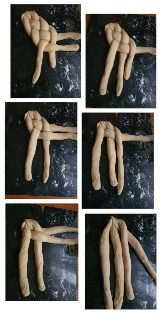 Préparation de la brioche à 4 branches