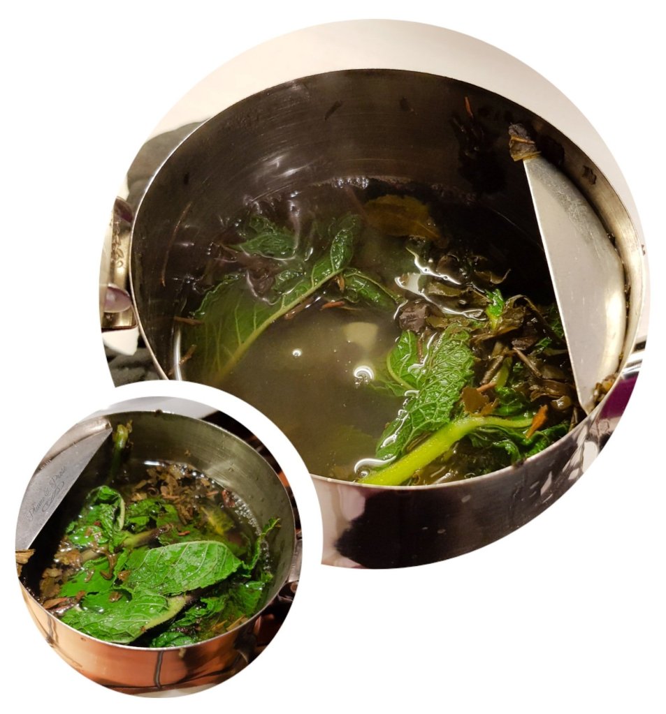 Préparation du thé à la menthe