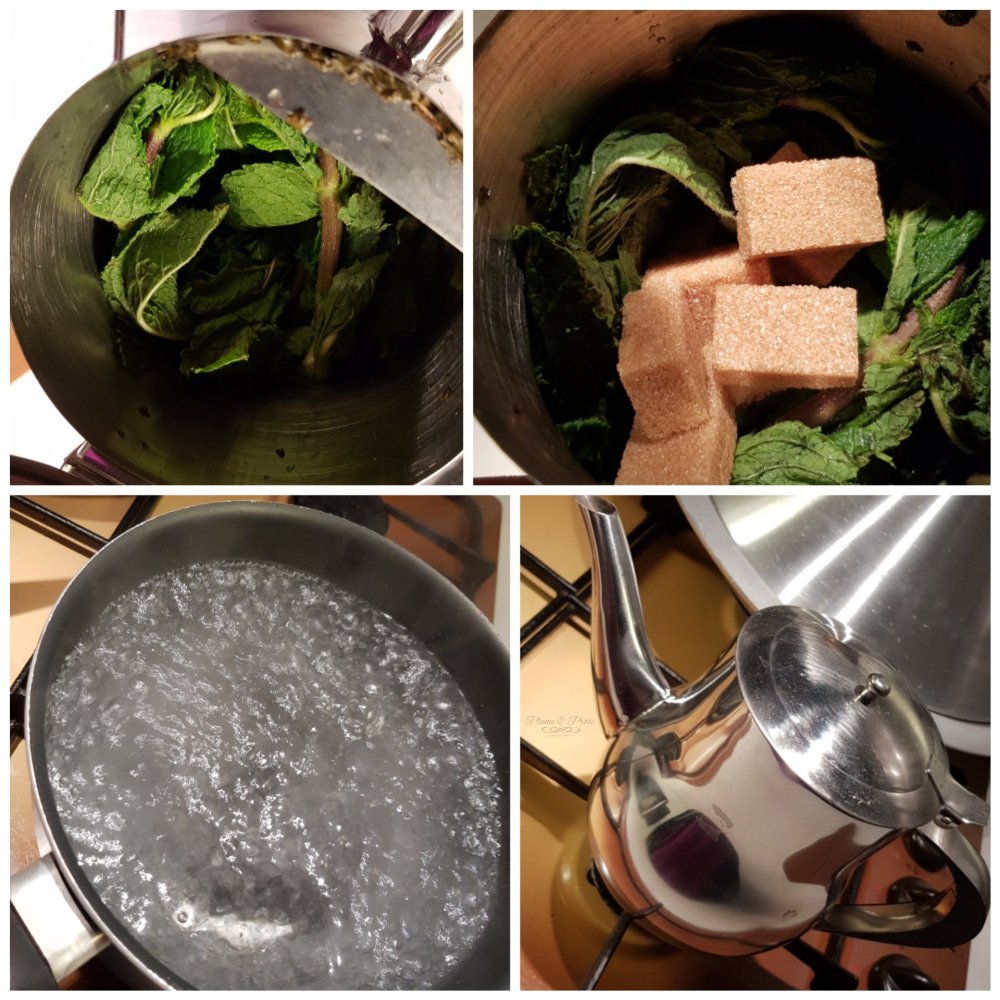 Préparation du thé à la menthe