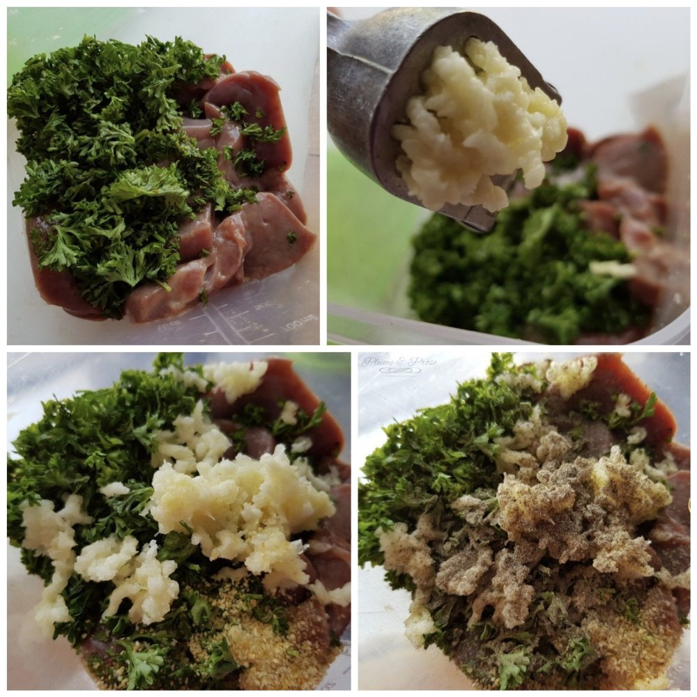 Préparation des brochettes de foie