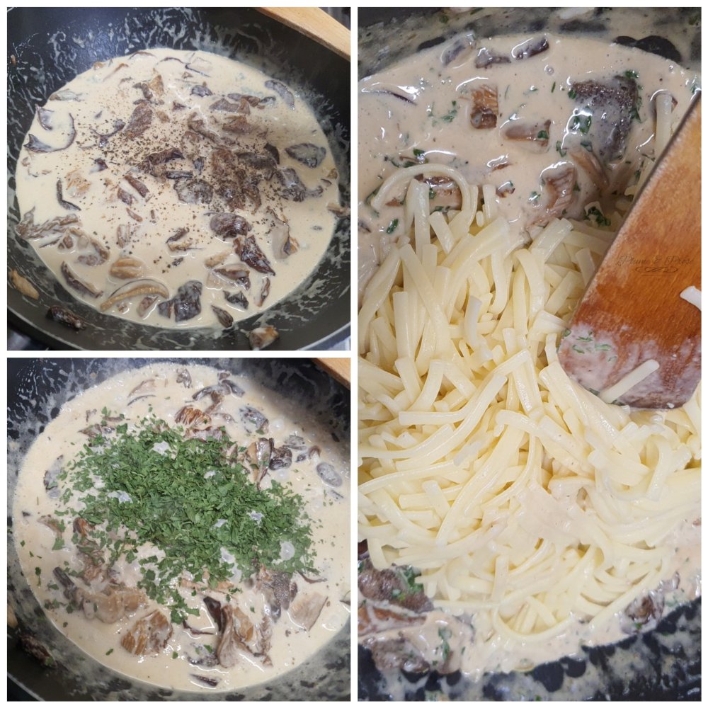 Préparation des spaghettis sauce au bleu "Le Coq"
