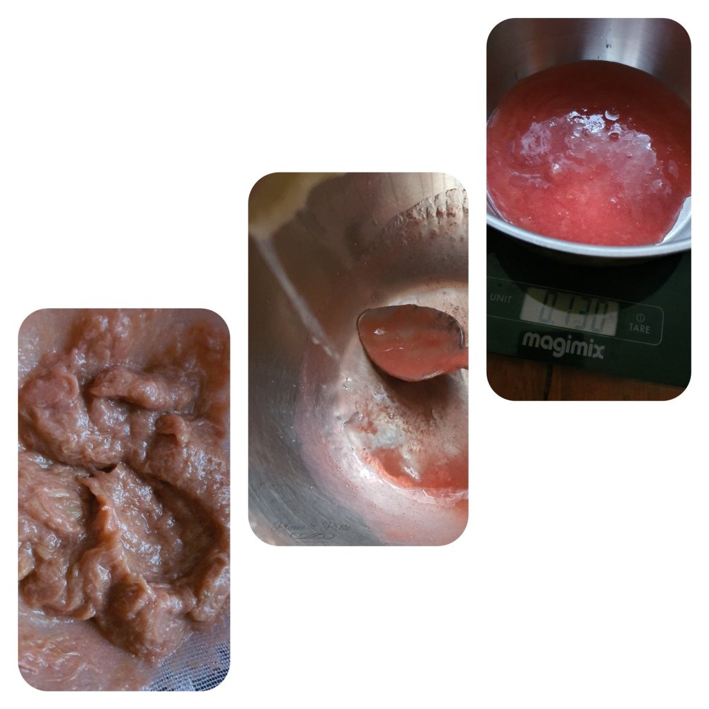 Préparation du curd rhubarbe