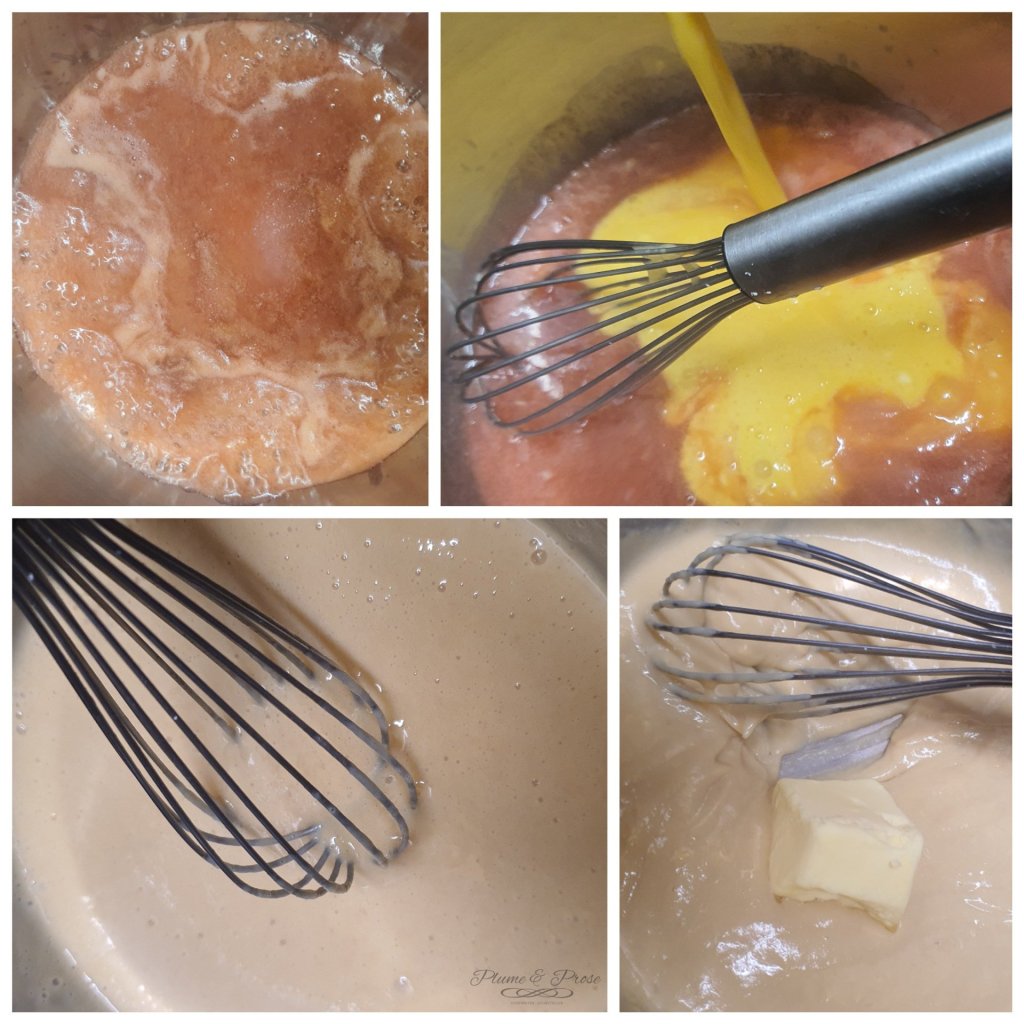 Préparation du curd rhubarbe