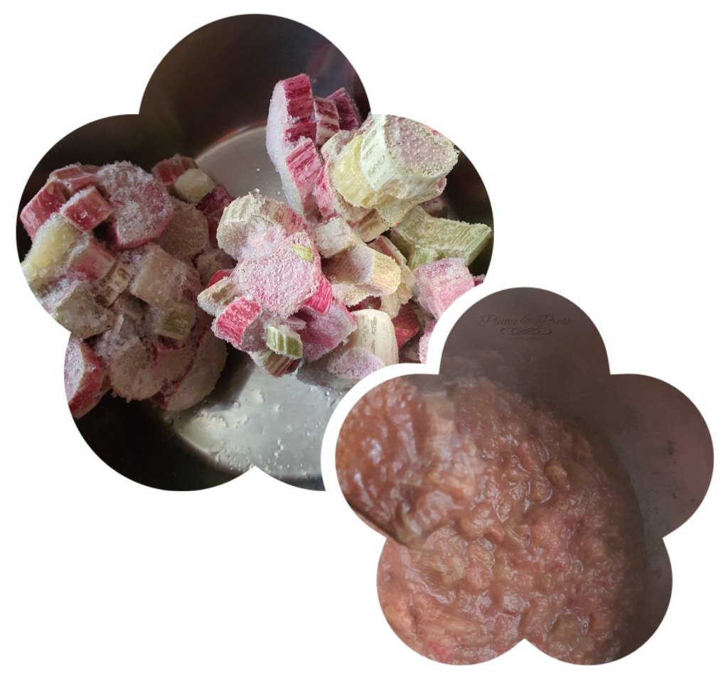 Préparation du curd rhubarbe