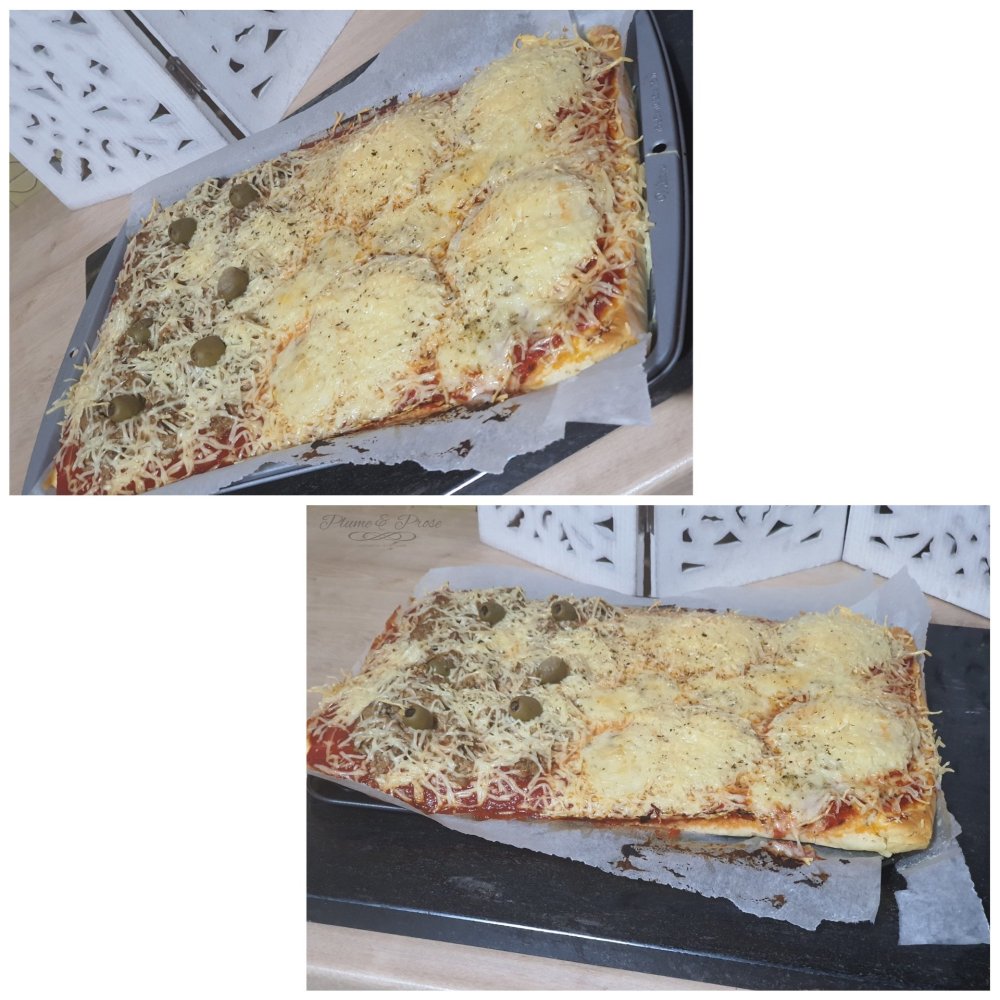 Préparation de la pizza liquide