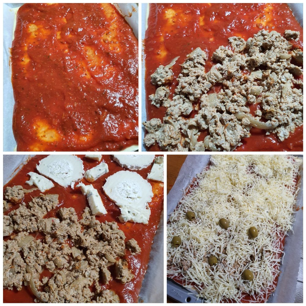 Préparation de la pizza liquide
