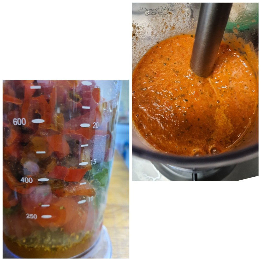 Préparation des linguine sauce poivron
