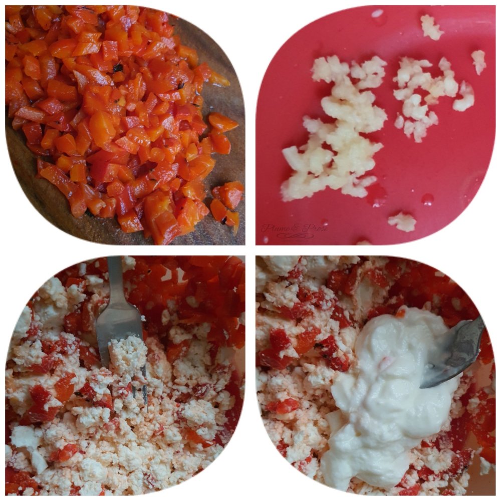 Préparation du "Ktipiti" ou le Mezze grec gourmand