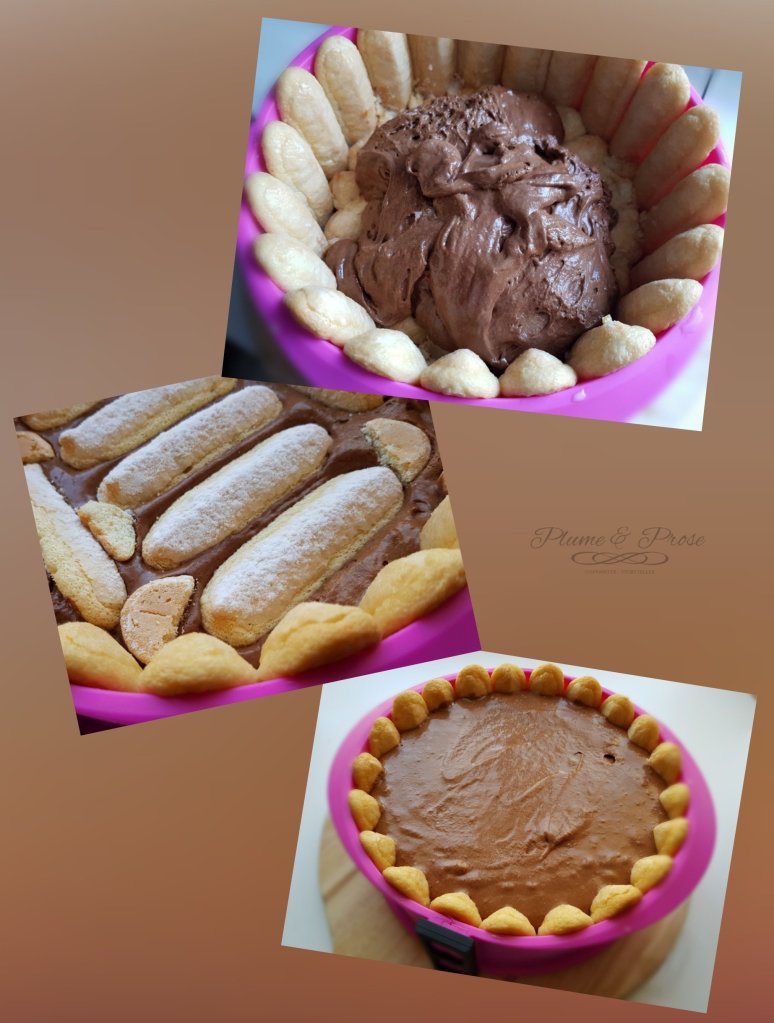 Préparation de la charlotte chocolat fruits rouges