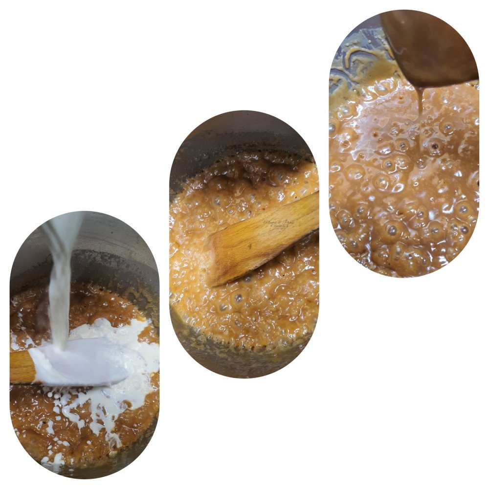 Préparation du caramel au beurre salé à la vanille