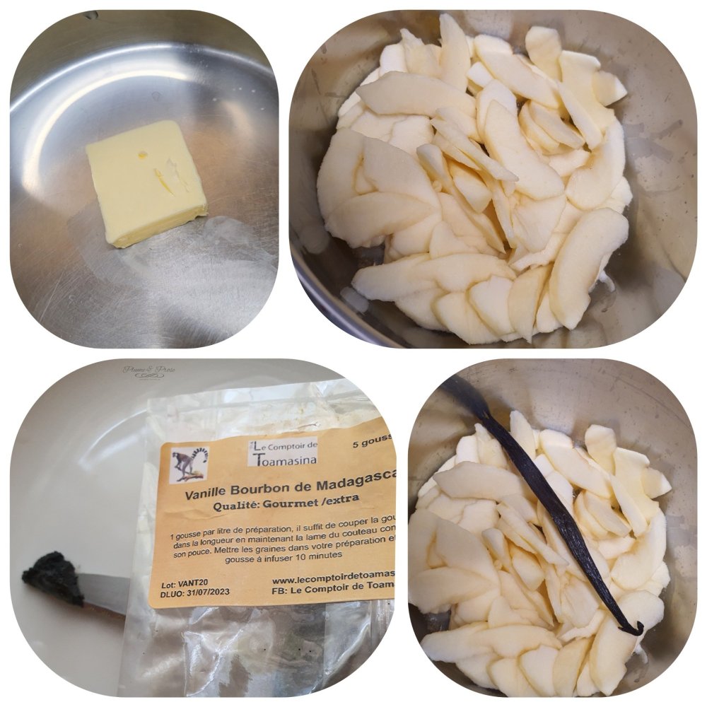 Préparation de la charlotte pommes-caramel