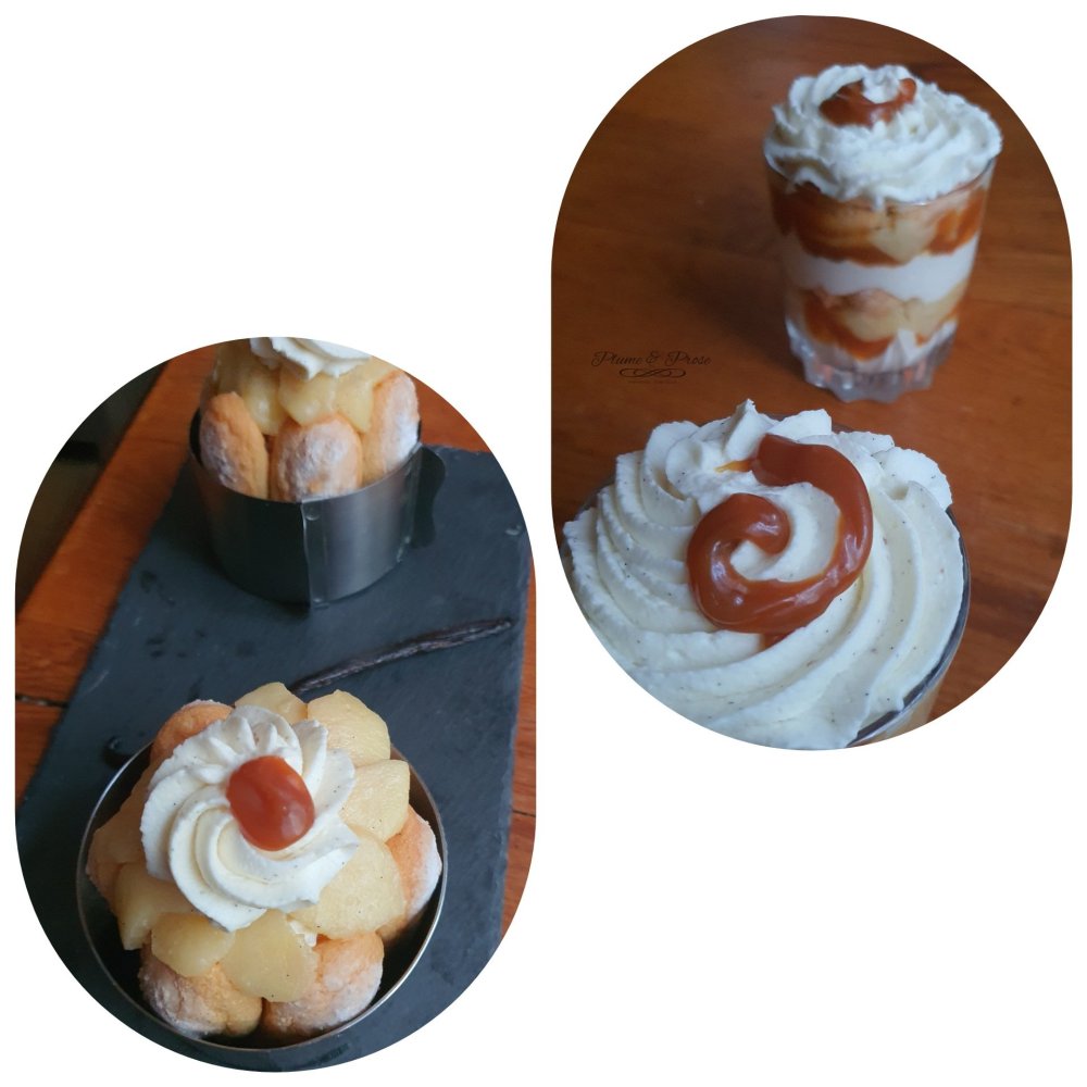 Préparation de la charlotte pommes-caramel