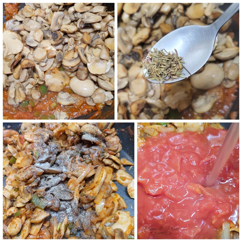 Préparation du ragoût de champignons