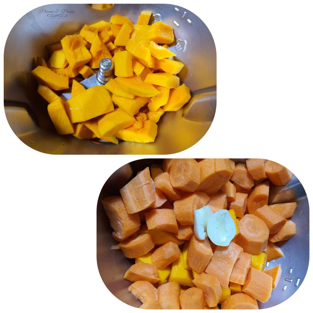 Préparation du velouté de Butternut