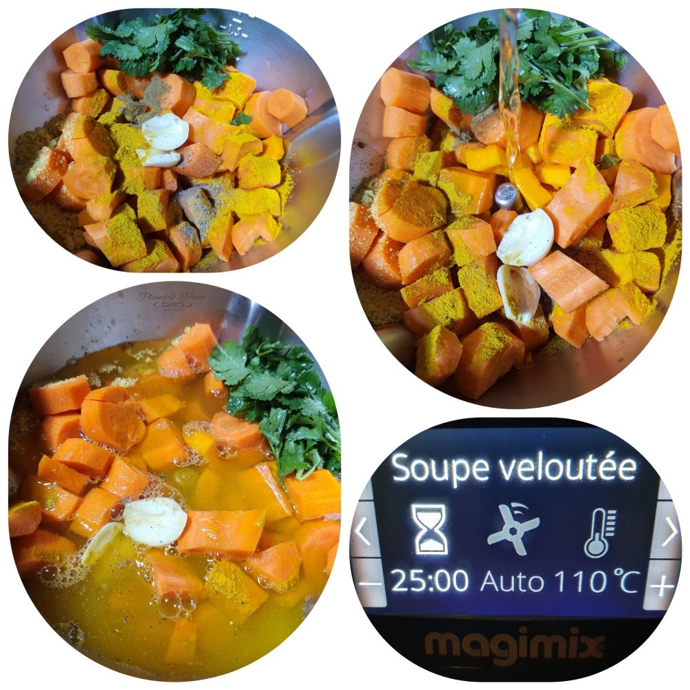 Préparation du velouté de Butternut