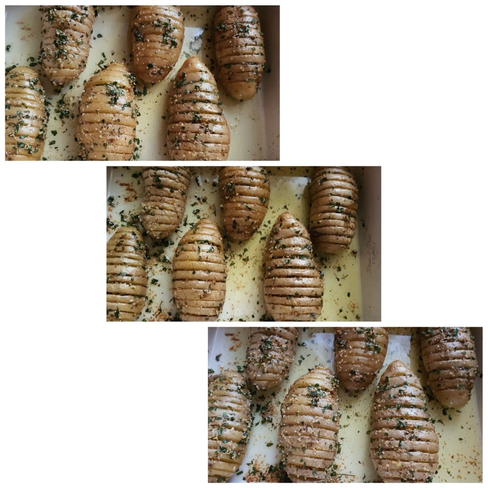 Préparation des "Hasselbackspotatis"