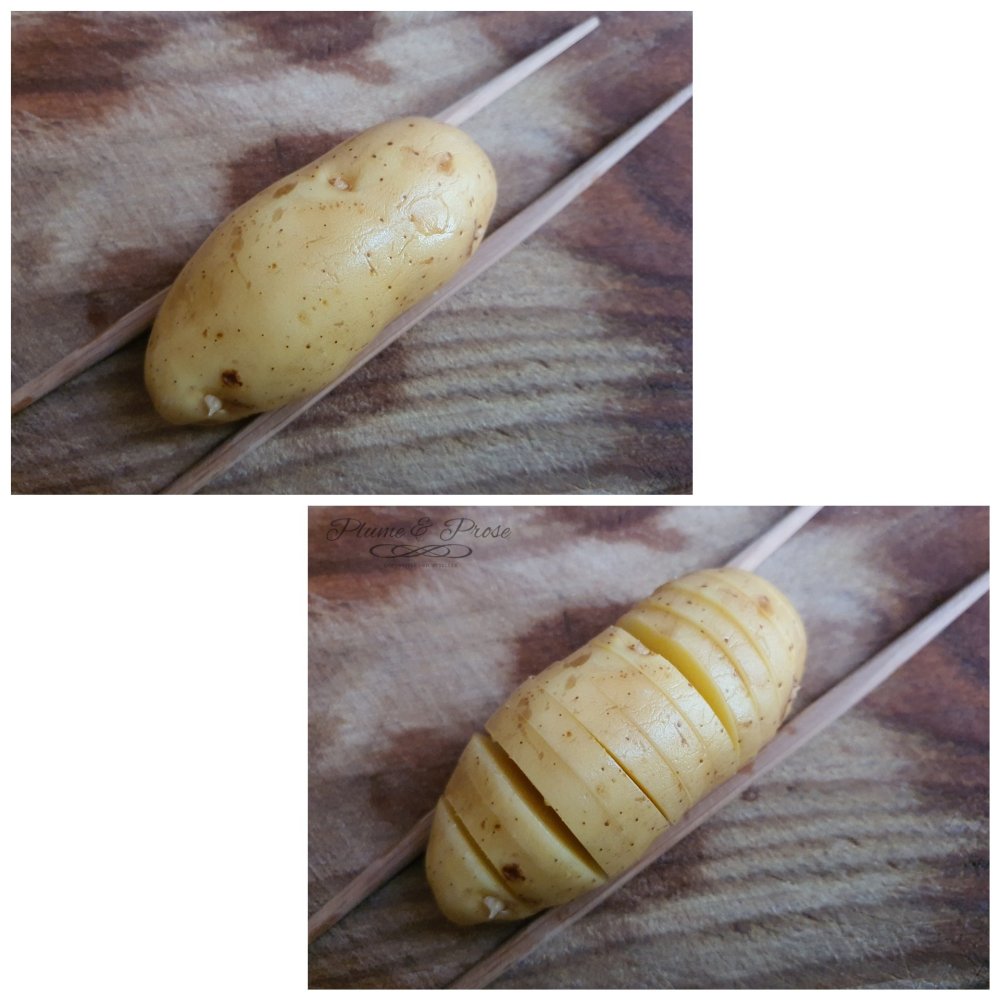 Préparation des "Hasselbackspotatis"