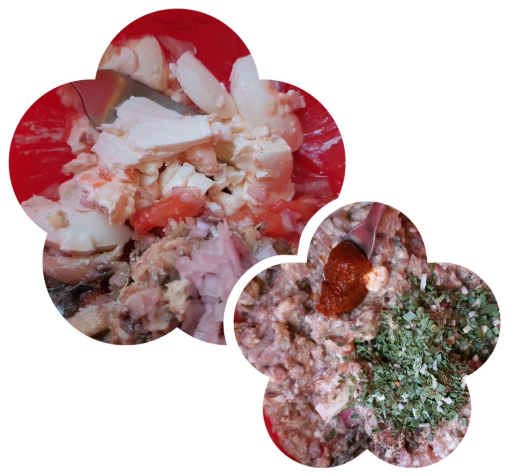 Préparation des tomates farcies à la sardine et au chèvre frais