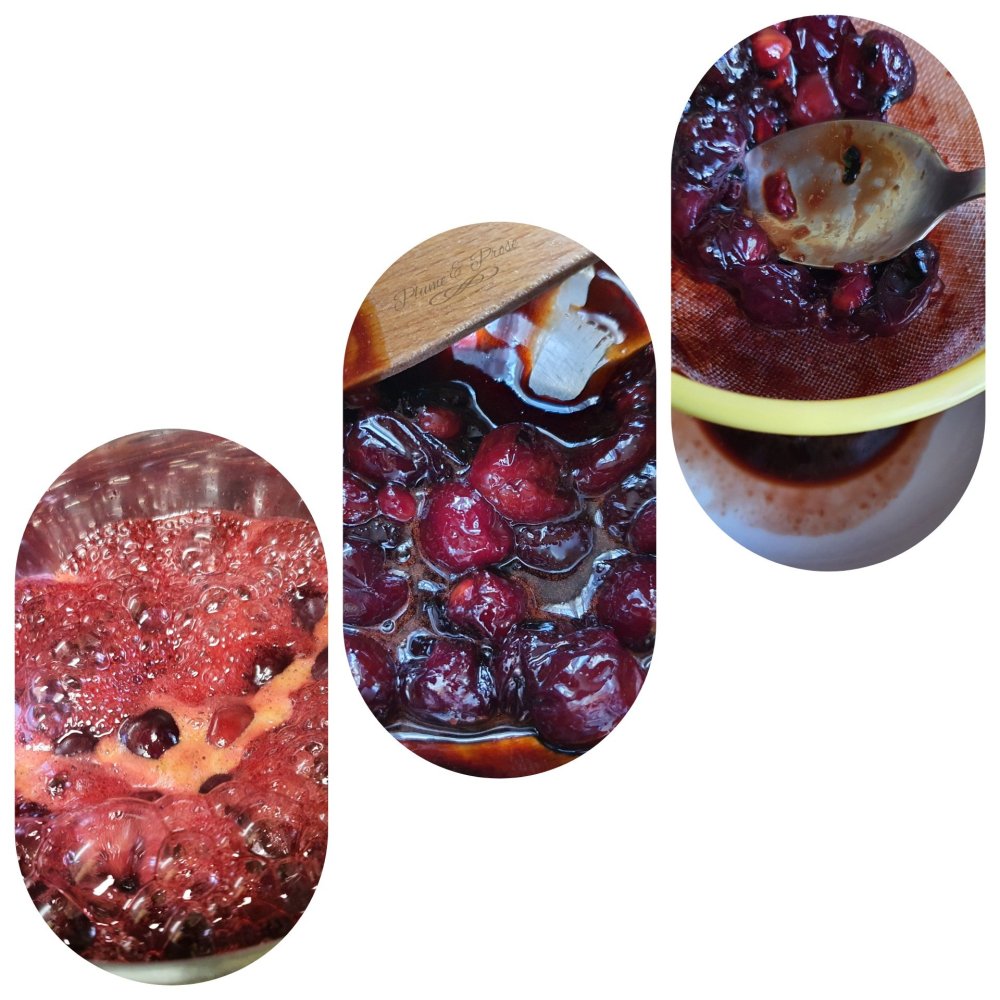 Préparation du coulis de cerises
