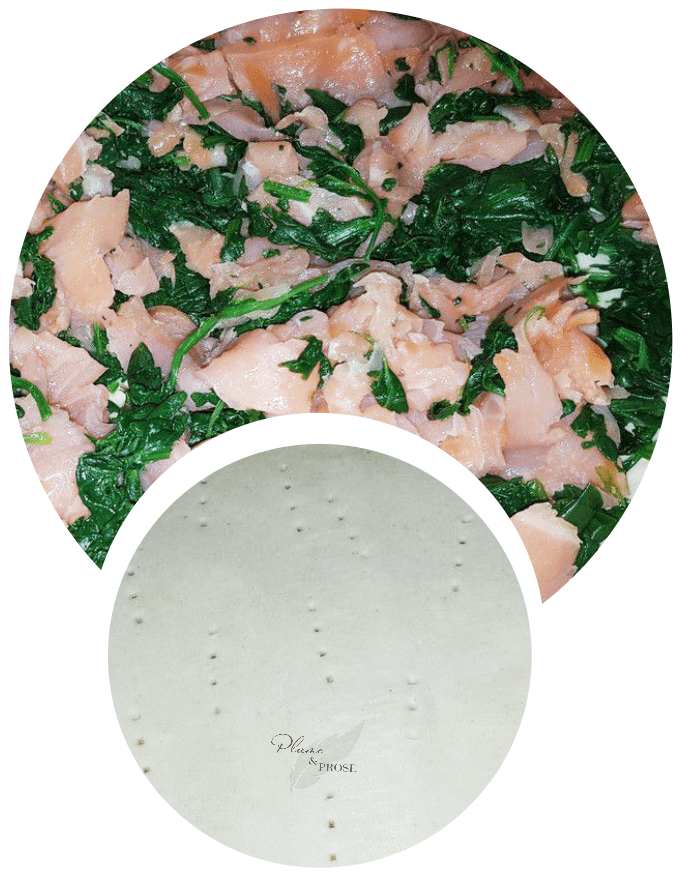 Préparation de la Quiche saumon-épinard-chèvre