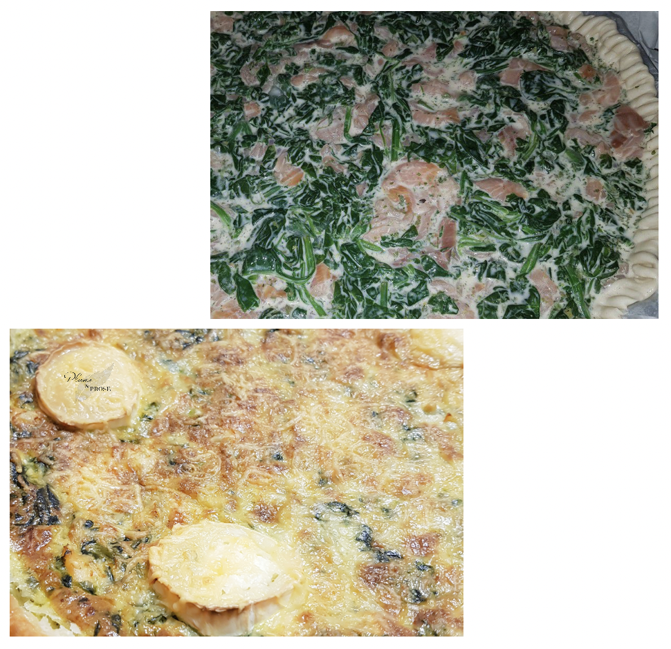 Préparation de la Quiche saumon-épinard-chèvre