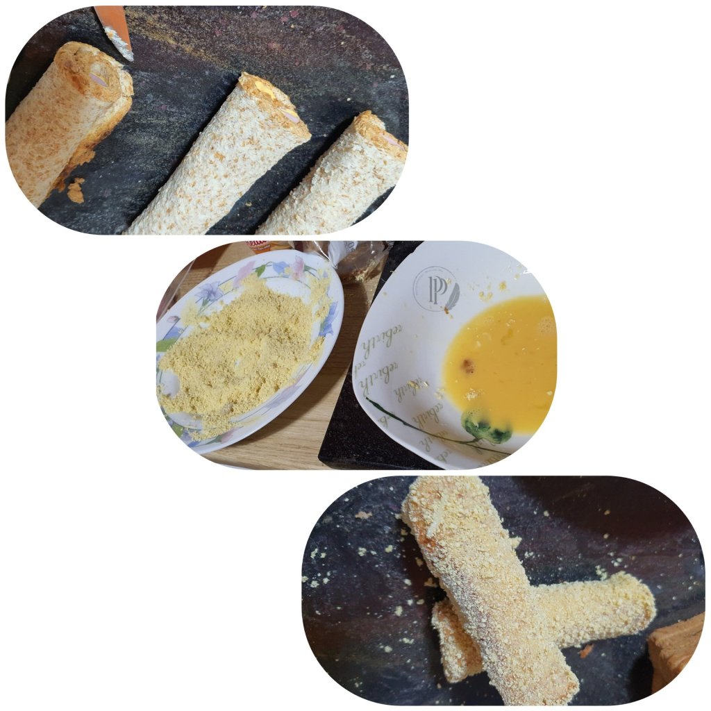 Préparation des roulés jambon-fromage