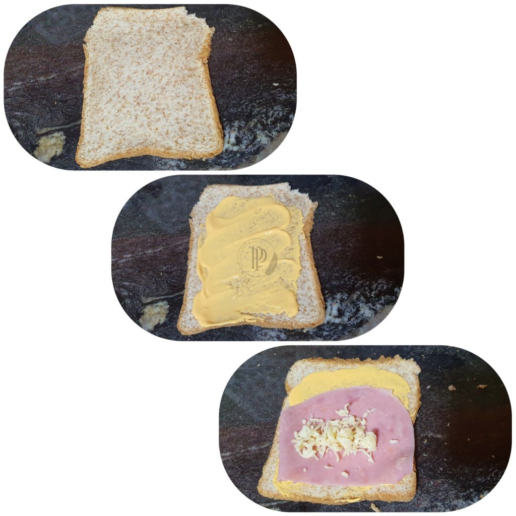 Préparation des roulés jambon-fromage