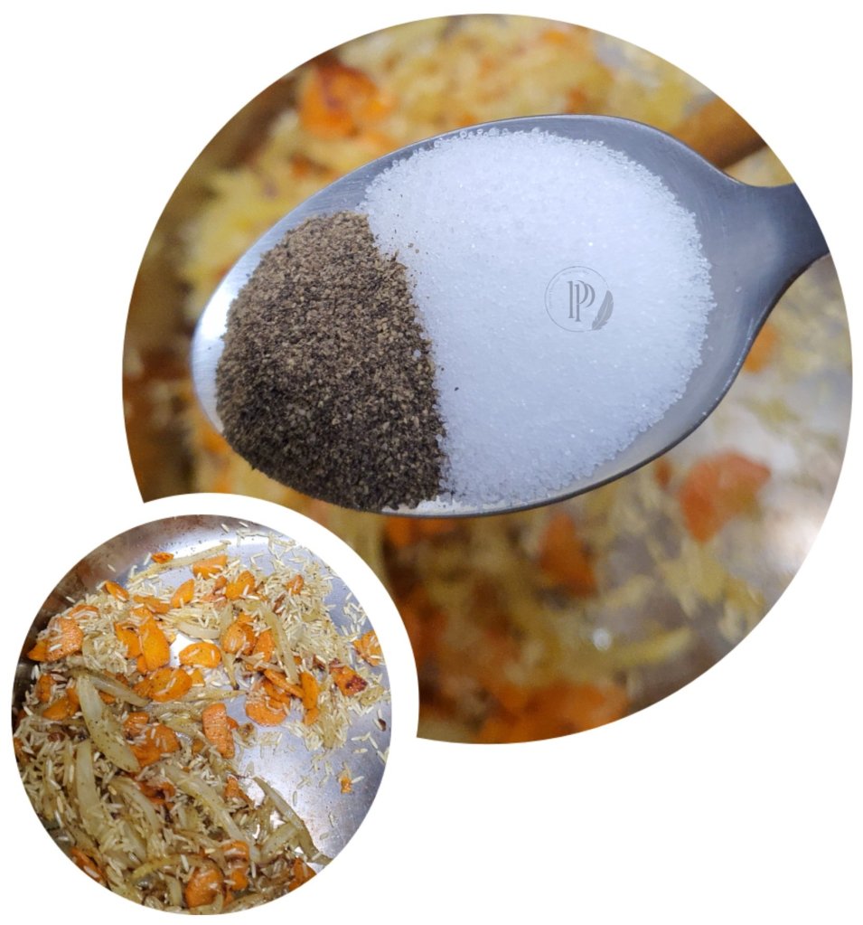 Préparation du riz aux carottes, cumin et curry