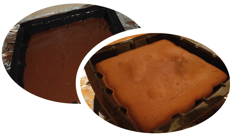 Préparation du moelleux au chocolat et crème de marron