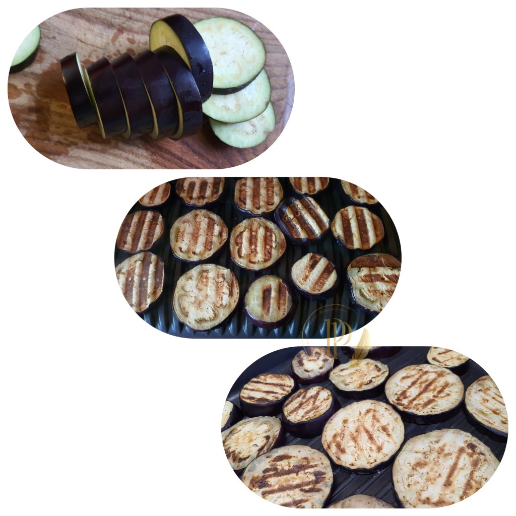 Préparation des "Melanzane alla Parmigiana" ou les Aubergines à la Parmigiana