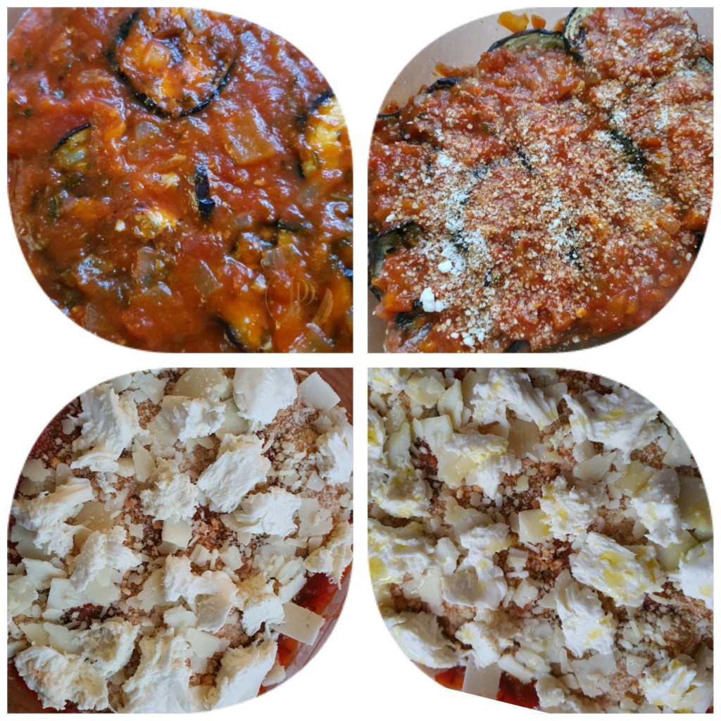 Préparation des "Melanzane alla Parmigiana" ou les Aubergines à la Parmigiana