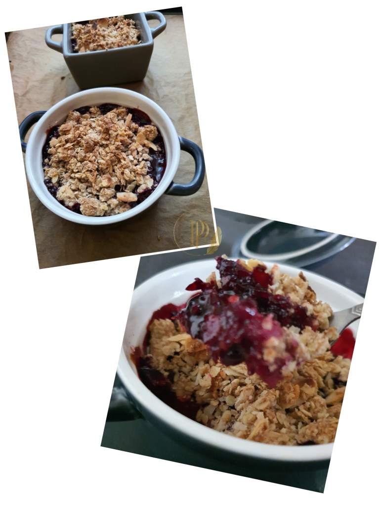 Préparation du "Frozen Fruit & Almond Crumble"