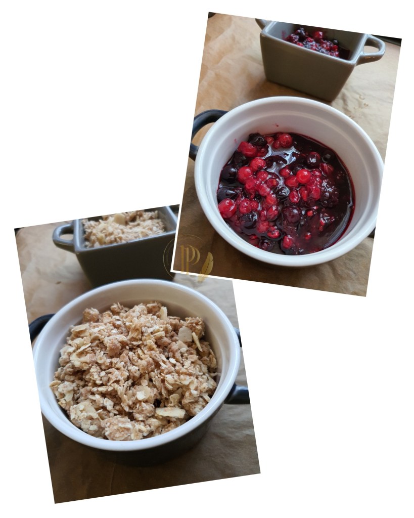 Préparation du "Frozen Fruit & Almond Crumble"
