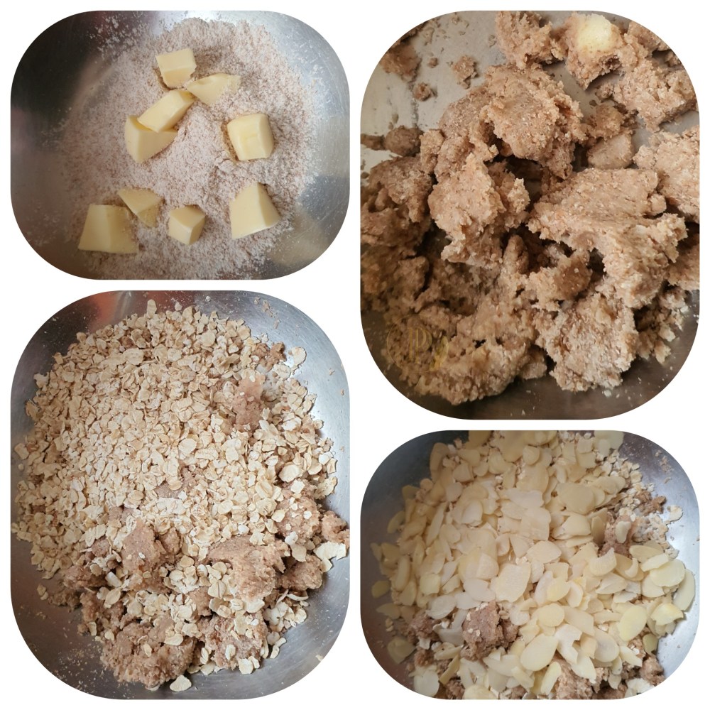Préparation du "Frozen Fruit & Almond Crumble"