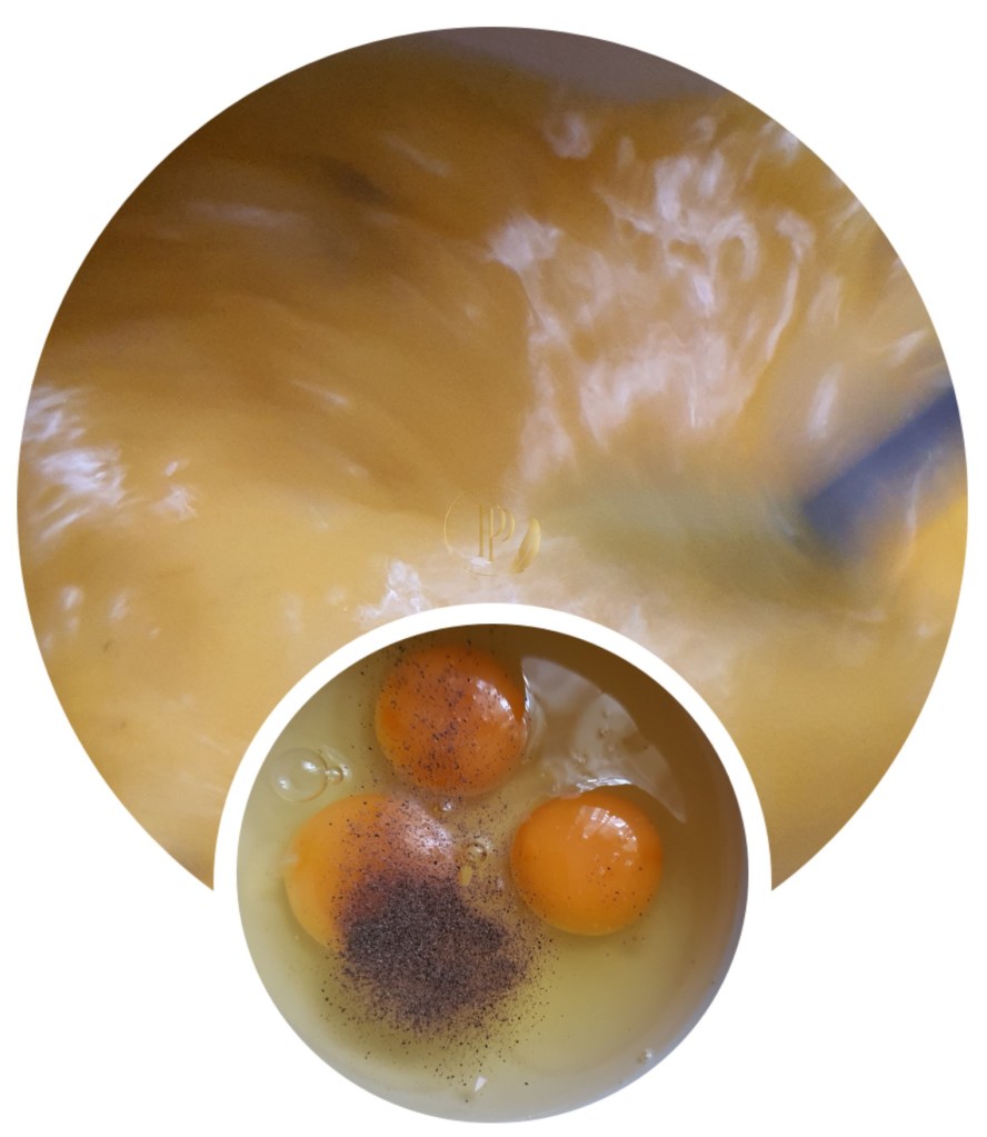 Préparation de l'omelette au coeur coulant