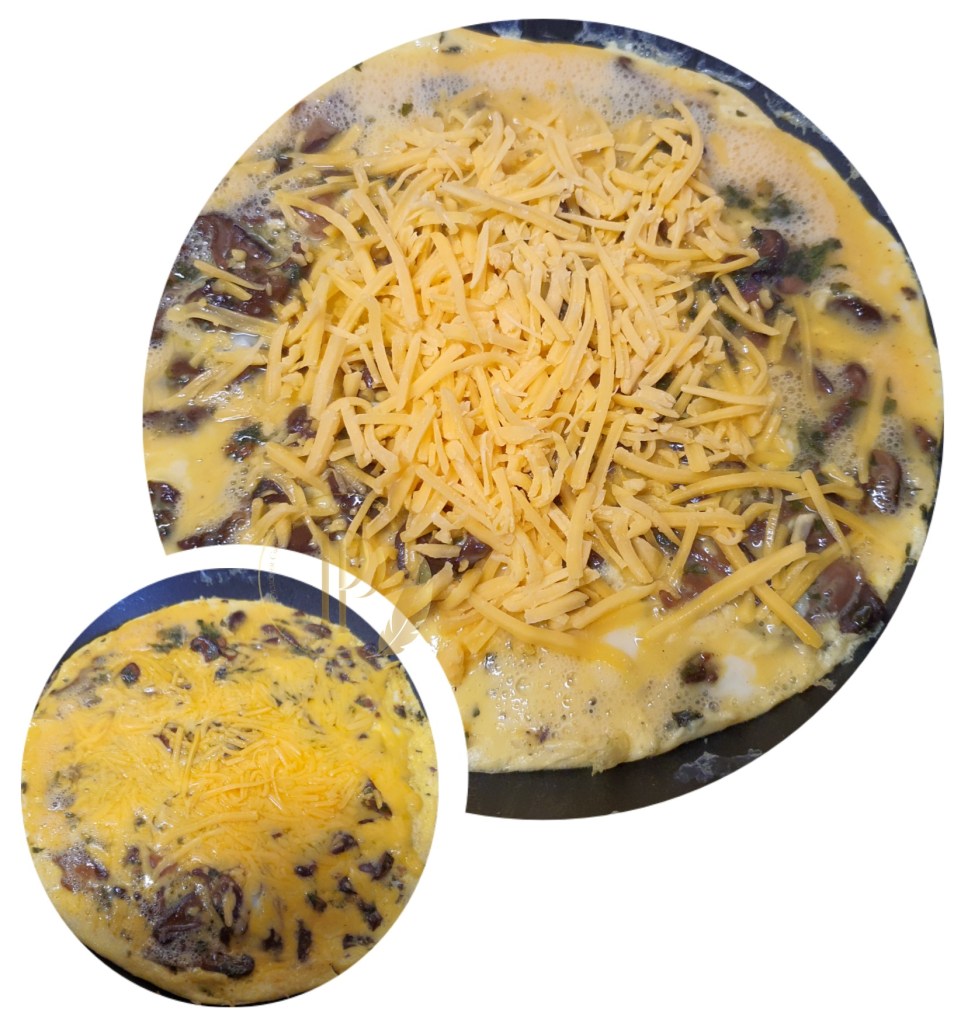 Préparation de l'omelette au coeur coulant