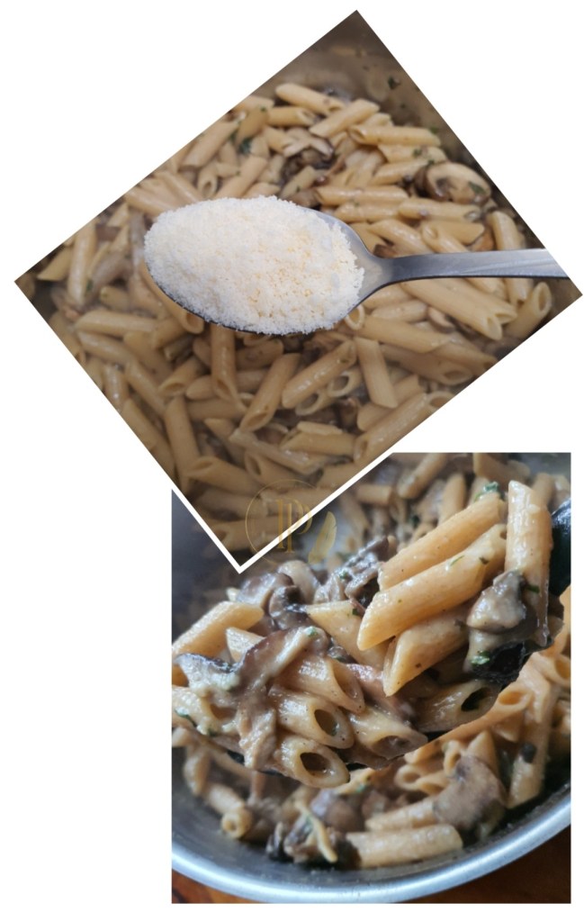 Préparation des "Garlic Mushroom Pasta" ou les Délicieuses pâtes de Jamie Oliver