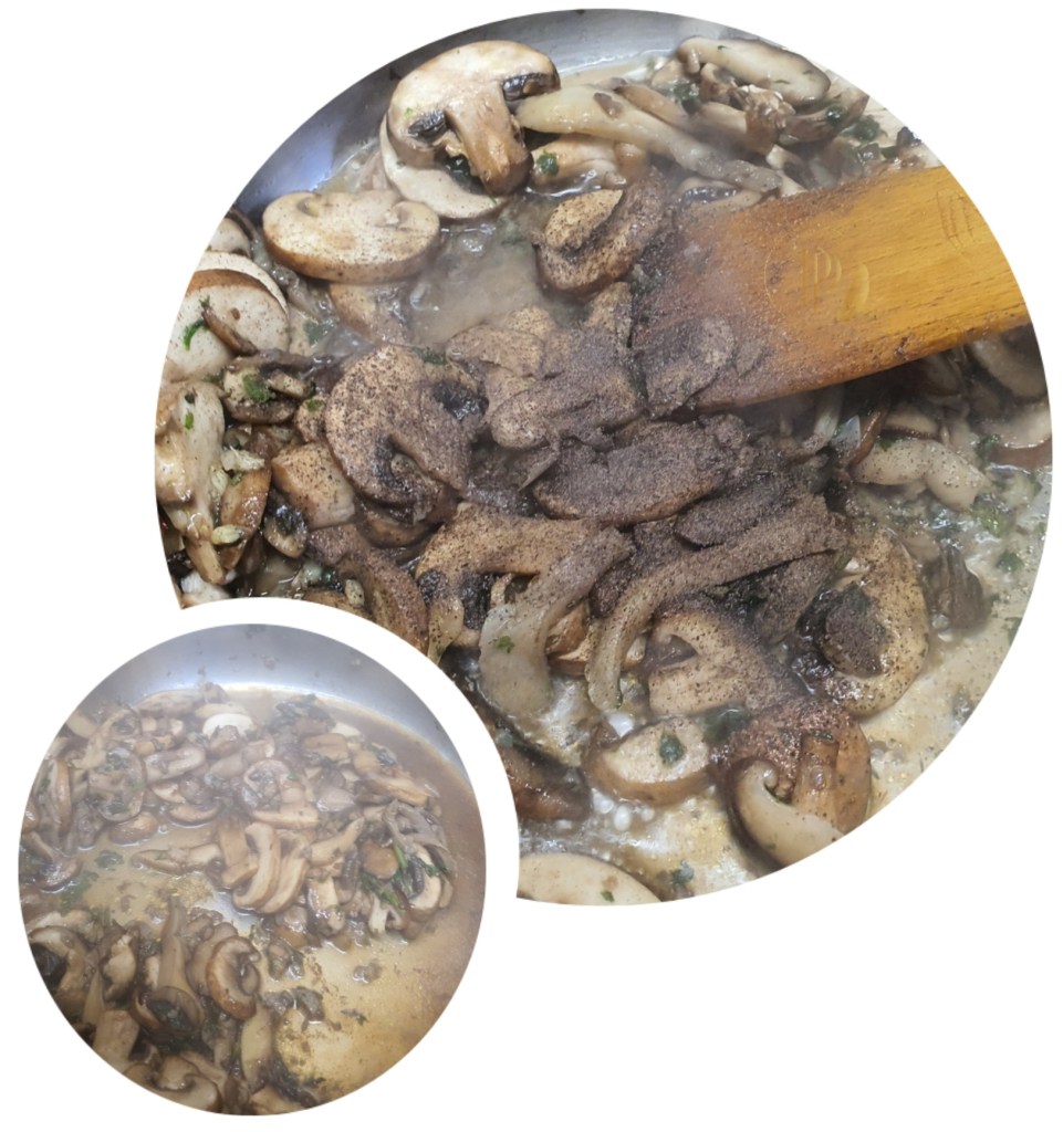 Préparation des "Garlic Mushroom Pasta" ou les Délicieuses pâtes de Jamie Oliver